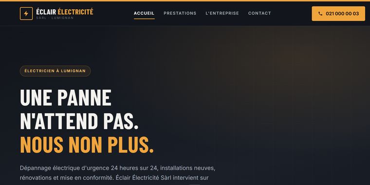 Éclair Électricité, site de démonstration