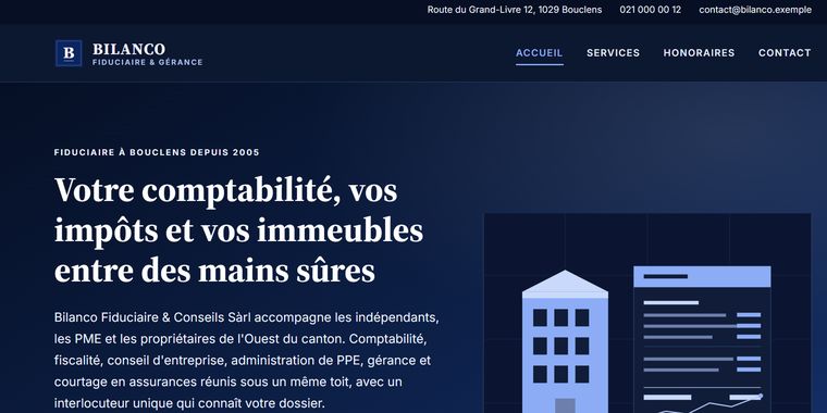 Bilanco Fiduciaire, site de démonstration