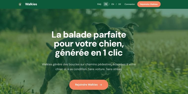 Page d'accueil de Walkies